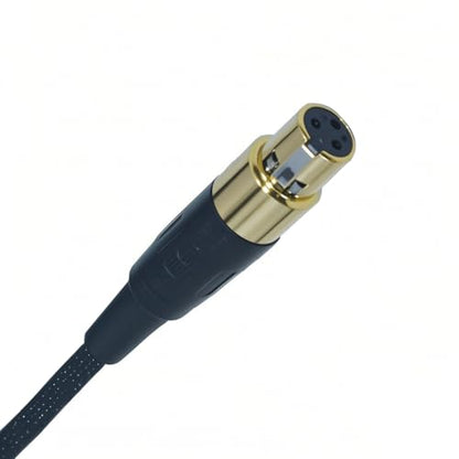 Braided Coiled Female MiniXLR to 3.5mm/1-4 TRS Headphone Cable | Long Stereo Audio Replacement Cable, with 1/8" to 6.35mm adapter, Compatible with Beyerdynamic AKG, Gold Plated, 13 Feet(4m)