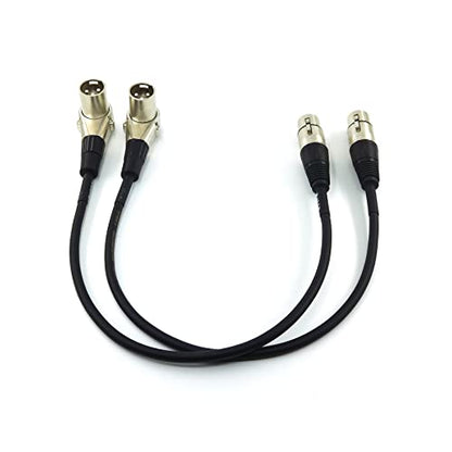 WJSTN Right-Angle Male XLR to Straight Female XLR Cable 1FT, XLR Microphone Audio Adapter for Camera, Mixer, Audio Interface (2 Pack) - size: 1FT
