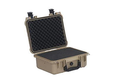 MEIJIA All Weather IP67 Waterproof Hard Camera Case,Hard Protective Case,Hard Case with Customizable Foam,Fit Use of Drones,Camera,Equipments,Pistols(Desert Tan,13.35 x11.63x5.98inches) - color: Desert Tan, size: 13.35 x11.63x5.98inches