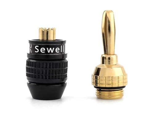 Sewell Deadbolt® Banana Plugs, 7-Pairs, Gold Plated Speaker Plugs | Quick Connect, Tool-Free, SW-29863-7 - size: 7 Pairs, style: Deadbolt Banana Plugs