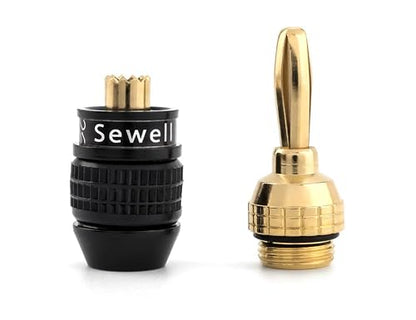 Sewell Deadbolt® Banana Plugs, 7-Pairs, Gold Plated Speaker Plugs | Quick Connect, Tool-Free, SW-29863-7 - size: 7 Pairs, style: Deadbolt Banana Plugs