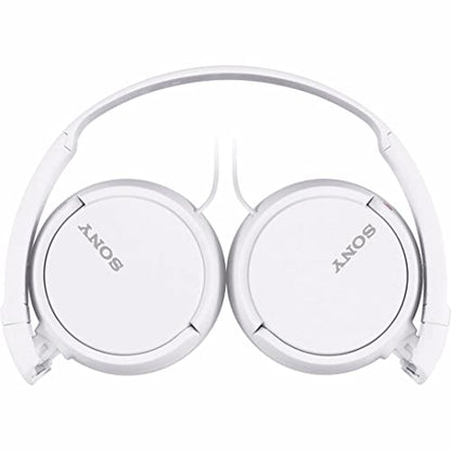 Sony ZX Series Wired On-Ear Headphones with Mic, White MDR-ZX110AP - color: White, style: With Mic