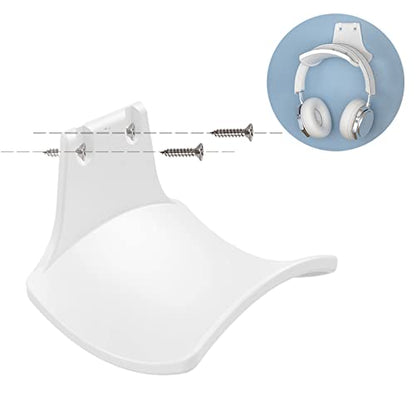 2-Pack Never Fall Headphone Hook Wall Mount Headset Holder White - color: White L(2 Pack)