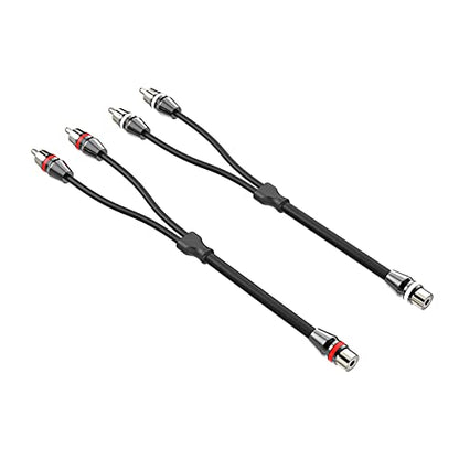 1ft 1 Female to 2 Male RCA Y Adapter Splitter Cable (2 Pack) - color: NP1F2M