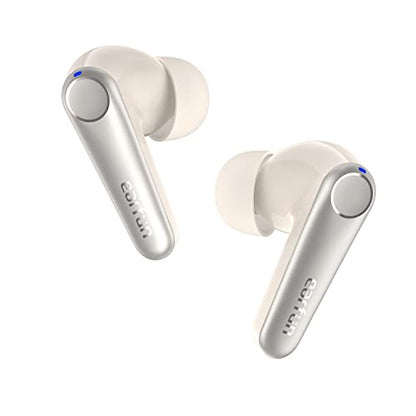 EarFun Air Pro 3 Noise Cancelling Wireless Earbuds, Qualcomm® aptX™ Adaptive Sound, 6 Mics CVC 8.0 ENC, Bluetooth 5.3 Earbuds, Multipoint Connection, 45H Playtime, App Customize EQ, Oat White | 6 Mics CVC 8.0 ENC, Bluetooth 5.3 Earbuds, Multipoint Connect