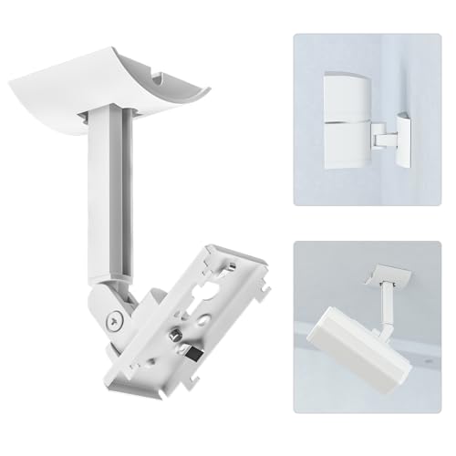 (2 Pack) Adjustable Speaker Wall Mount for Bose Speaker Mount, Ceiling & Wall Mount for Bose UB-20, UB-20 Series II, WB-50 II, Lifestyle Series, Soundtouch Series, Cinemate, Acoustimass Series White - color: White