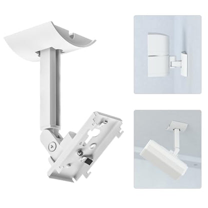 (2 Pack) Adjustable Speaker Wall Mount for Bose Speaker Mount, Ceiling & Wall Mount for Bose UB-20, UB-20 Series II, WB-50 II, Lifestyle Series, Soundtouch Series, Cinemate, Acoustimass Series White - color: White