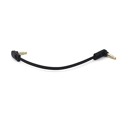 3.5mm Male Stereo Audio Flat Cable, 15cm, 2 Pack, Dual 90 Degree Angle Jack, 1/8" TRS Plug Headphone AUX Cord - color: Double Angle