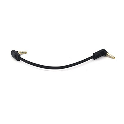 3.5mm Male Stereo Audio Flat Cable, 15cm, 2 Pack, Dual 90 Degree Angle Jack, 1/8" TRS Plug Headphone AUX Cord - color: Double Angle
