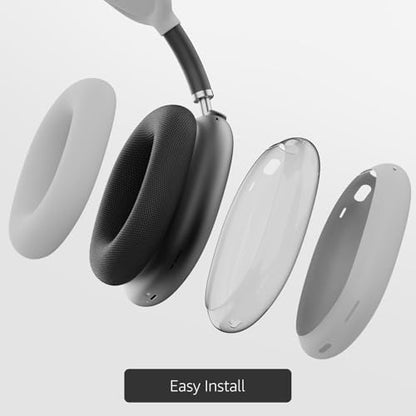 Silicone Case Cover for AirPods Max, Clear Soft TPU Ear Cups Cover, Grey - color: B7-Gray