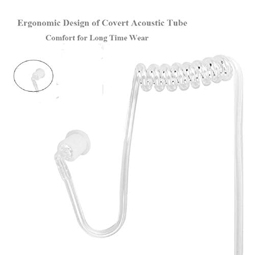 Retevis Acoustic Tube Walkie Talkie Earpiece with Mic, 2 Pin(5 Pack) | Compatible with Motorola CP100/CP100D/CP185/CP200/CP200D/ GP300/GP2000/BRP40/DLR1060 Walkie-talkies, Two Way Radio Earpiece