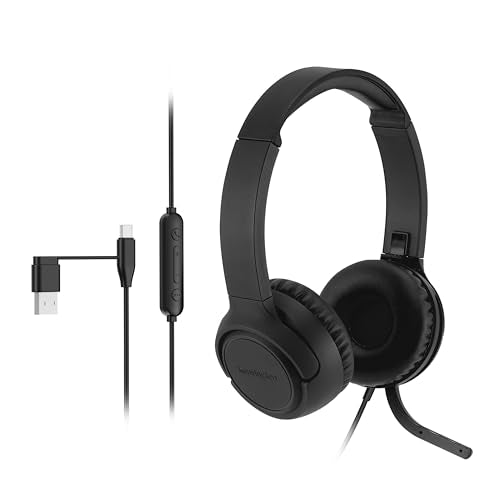 Kensington H950 EQ USB-C/USB-A On-Ear Headset with Noise-Cancelling Mic, Flip-to-Mute, in-Line Controls, Microsoft Teams & Zoom Compatible (K97468WW)
