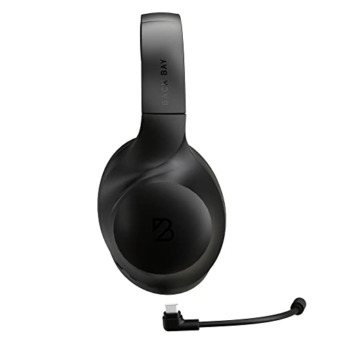 Back Bay Audio ClearCall 70, Bluetooth Headphones with Removabel Boom Mic | Over Ear Headphones with Mic, Work from Home Headset with Mic, Work Headphones Wireless Bluetooth, Boom Mic