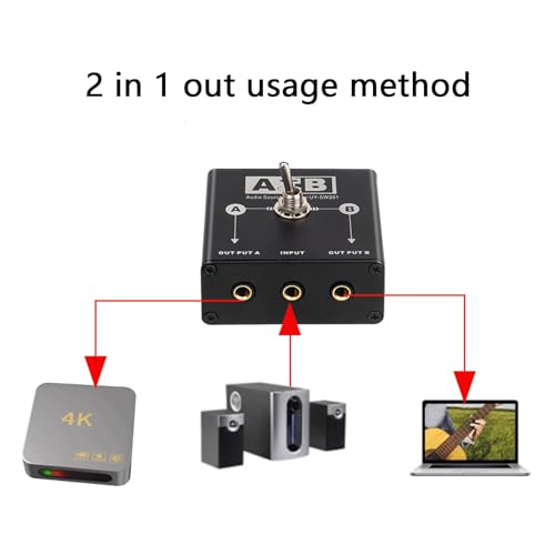 Studio 3.5mm Sound Switcher Passive Multiple Device Compatibility Metal Case Signals Selectors Passive Sound Switching Box