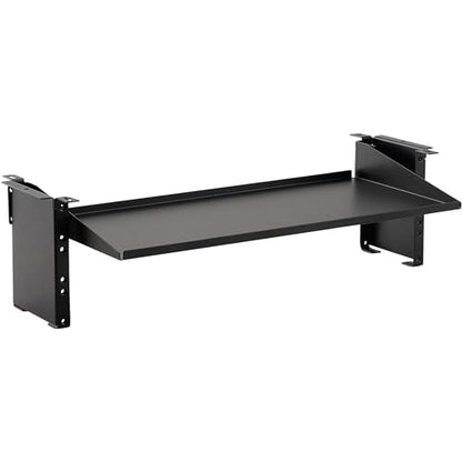 On-Stage WSA7520 Two-Space Rack Mount (Under-Furniture 2U Rack Bracket with Optional Shelf, Securely Holds Rackmount Components, WS7500 Workstation Accessory, Steel Construction, Black)