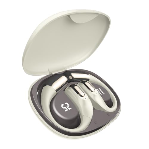 Wireless Earbuds Bluetooth Headphones,Lightweight Earbuds with Ear Hooks,Bluetooth5.4 Wireless Earphones,25H Playtime, IPX4 Waterproof Running Headphones for Gym(Naked White) - color: naked white