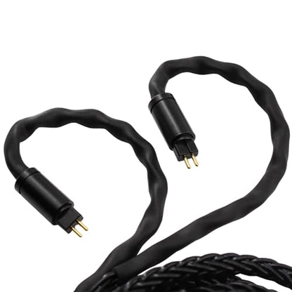 Youkamoo 0.78mm 2 Pin IEM Cable 3.5mm Silver Plated Copper Earphone Upgrade Cord Compatible with KZ BL03 TRN V90 V80 ZS10 AS10 ZST 2m 6.5ft (Black) - color: Black