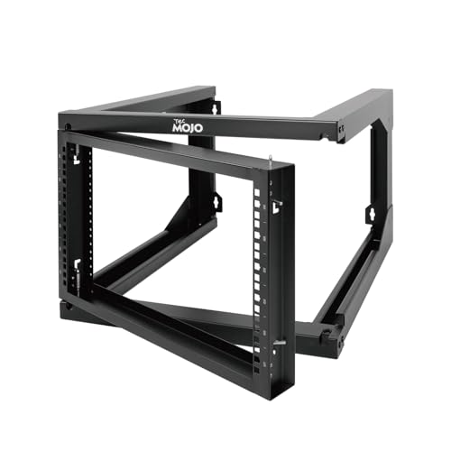 Tecmojo 6U Wall Mount Server Rack Swing Gate, Wall Mount Rack for 19in Computer/AV/Data/IT/Media Equipment, Open Frame Server Rack with 24in Depth, Square&Tapped Holes - size: 6U/24" Depth (New)