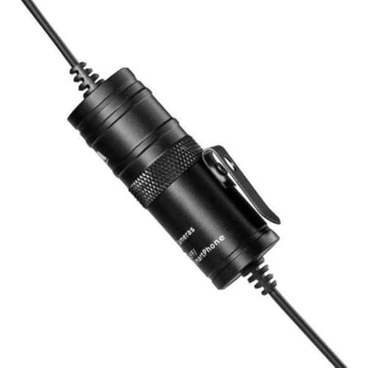 Boya BYM1 by Shotgun Video Microphone by-M1 Ultimate 3.5mm Lapel Mic Clip-On Video Recording Omnidirectional Condenser for iPhone Android Smartphone Mac Tablet DSLR Camcorder, Black