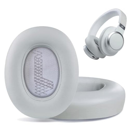 Replacement Ear Pads for JBL E65 (E65BT E65BTNC)/Live 650 (650NC 650BTNC)/Live 660 (660NC 660BTNC)/Duet NC Over-Ear Headphones, Headset Ear Cushions, Headset Earpads, Ear Cups Cover-Grey - color: Grey