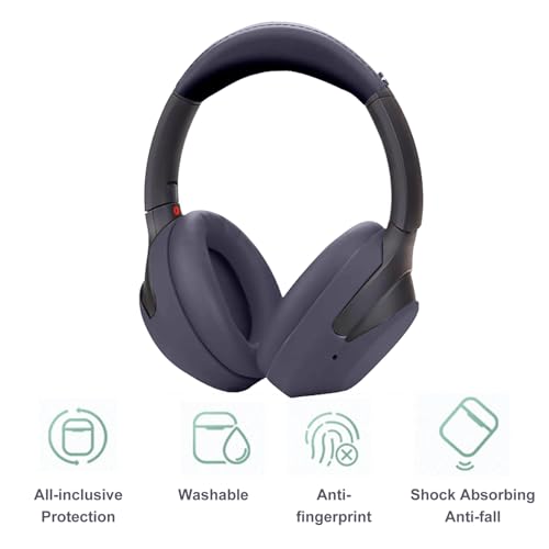 Aiivioll 3 Set Case Cover for Sony WH-1000XM4/WH-1000XM3 Headphones, 1000XM4/1000XM3 EarPad Cover/Ear Cover/Headband Cover Protector, Sweat Proof Soft Silicone Headphones Accessories (Blue) - color: Blue