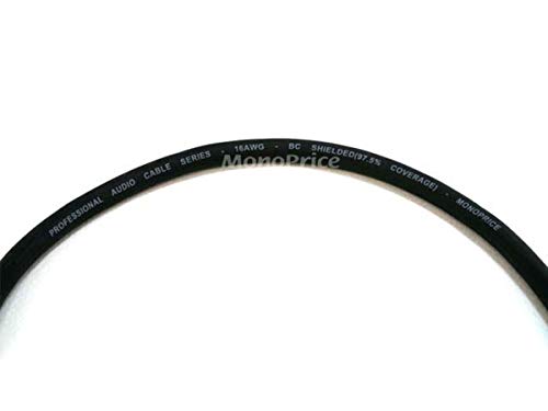 Monoprice XLR Male to RCA Male Cable - 10 Feet - Black, 16AWG Shielded Twisted Pair Oxygen-Free Copper Braid Conductors, E21 Gold Plated Connectors - Premier Series, 10ft - size: 10ft