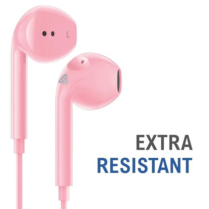 LUDOS Zenith Wired Earbuds in-Ear Headphones, 5 Year Warranty, Earphones - color: Pink, size: 3.5 mm