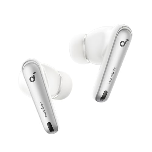 Soundcore by Anker Liberty 4 NC Wireless Earbuds | 98.5% Noise Reduction, Adaptive Noise Cancelling to Environment, Hi-Res Sound, 50H Battery, Wireless Charging, Bluetooth 5.3 - color: Clear White