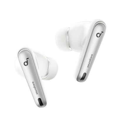Soundcore by Anker Liberty 4 NC Wireless Earbuds | 98.5% Noise Reduction, Adaptive Noise Cancelling to Environment, Hi-Res Sound, 50H Battery, Wireless Charging, Bluetooth 5.3 - color: Clear White