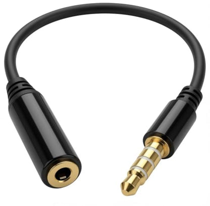 Black 3.5mm Male to 2.5mm Female Headphone Audio Adapter Extender Jack Stereo or Mono for Apple iPhone 6/6S/6+/5S/5 iPad Samsung Galaxy S8/S7/S6/S5 Note 5/4/3 & Most Smartphones & Tablets