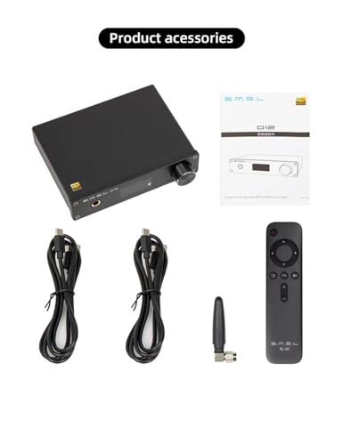 S.M.S.L D12 Audio DAC Mini HiFi Audio Decoder DAC Input USB/Coaxial/Optical Output RCA/Headphone Amplifier DSD512 32-bit 768KHZ for PS5 Switch Support MQA (Black)