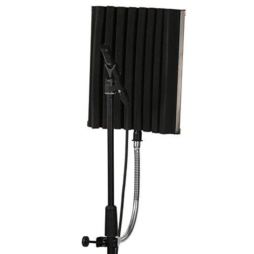LyxPro Gooseneck Vocal Booth 40 Portable Acoustic Isolation Instrument Shield, Sound Absorbing Panel, with Adjustable Desktop Microphone Stand
