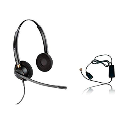 Global Teck Bundle, Plantronics HW540 Headset Bundle Noise-Canceling and Avaya Phone Cord, Compatible with 1408, 1416, 2410, 2420, 4606, 4610, 4610SW, 4612 (HW520 Stereo Headset Inteli Bundle) - size: HW520 Stereo Headset Inteli Bundle