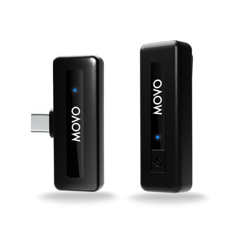 Movo Wireless Mini UC USB-C Wireless Microphone for Android - Lavalier Mic for Android Phones, Laptops, iPad Pro, and More