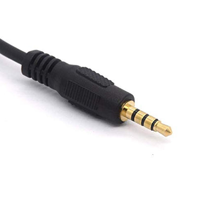 Short 3.5mm TRRS Audio Cable, Gold Plated 90 Degree 3.5 Male to 3.5mm Male Stereo Jack Plug 4-Pole Connector for Car Aux (Male to Male)