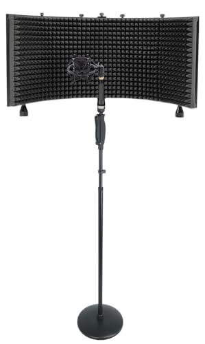 Rockville RVMIC4 V2 Pro Mic Stand Bundle with ROCKSHIELD 3 Isolation Shield