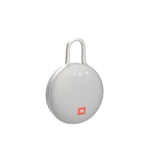 JBL Clip 3 Waterproof Portable Bluetooth Speaker - White (Renewed) - color: White