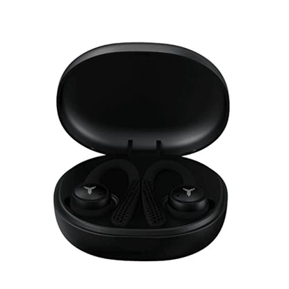True Wireless Earbuds, Dual Microphone and Replaceable Ear-Hooks, Bluetooth 5.0, Waterproof Sport Design for Outdoor Gym Workout