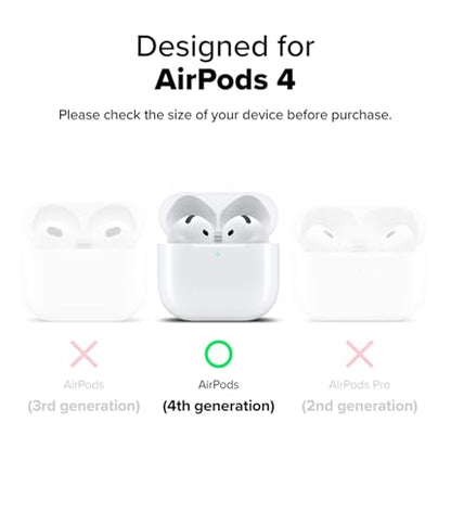 Ringke Onyx Magnetic for AirPods 4 Case [Compatible with MagSafe] Oil & Dirt Resistant Feels Good in The Hand Non-Slip Lightweight Cover with Carabiner - Warm Gray - color: Warm Gray, size: AirPods 4