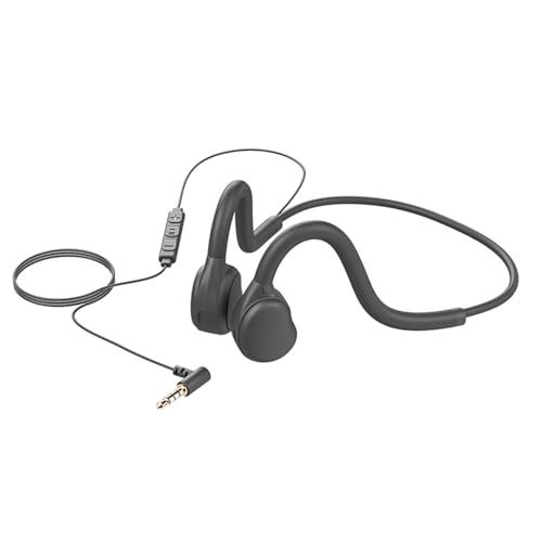 Air Conduction Open Ear Headphones,3.5MM Wired Headphones and Built-in Microphone Suitable for Outdoor Activitie
