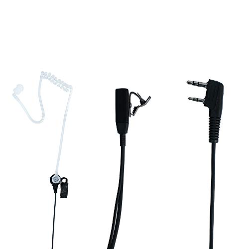 Tube Earpiece Compatible with Baofeng UV-5R | 1-Pack, K1 2-pin, acoustic tube, inline PTT mic; Compatible with UV-5R BF-888S H-777 RT21 TK-2402