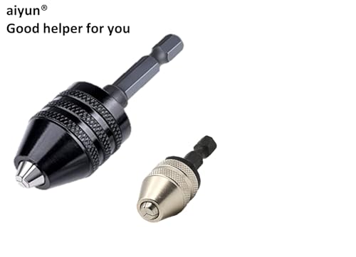 aiyun Mini Drill Chuck Adapter Impact Driver Keyless (0.6-8mm,0.3-3.6mm) - size: 0.6-8mm x 1, 0.3-3.6mm x 1