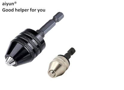 aiyun Mini Drill Chuck Adapter Impact Driver Keyless (0.6-8mm,0.3-3.6mm) - size: 0.6-8mm x 1, 0.3-3.6mm x 1
