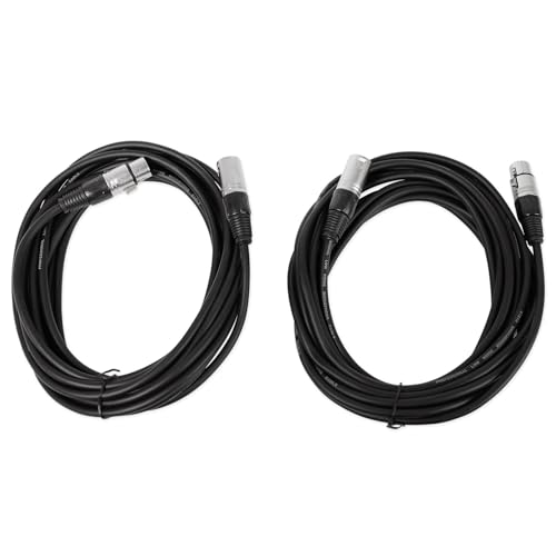 Rockville RVSS2-XLR Adjustable Speaker/Light Stands Pair with XLR Cables | Height Range 47.25"-78.75", Expandable Tripod Legs, Steel Construction, Includes 2 x 20Ft XLR Female to Male Cables