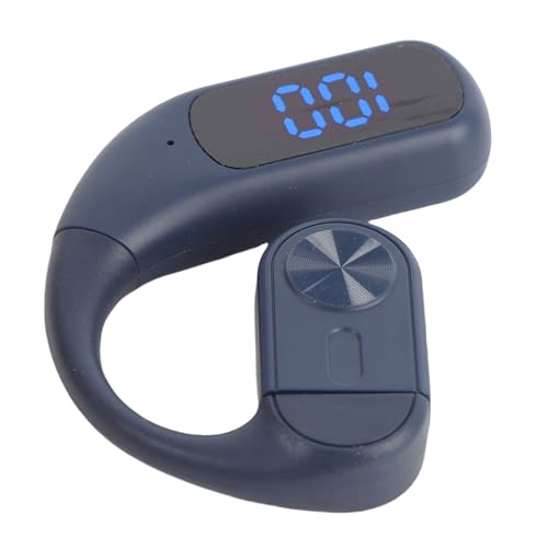 AMONIDA Bluetooth Headset, Single Ear Headset with Earhook Design, Noise Canceling Wireless Handsfree Earpiece for Trucker Driver Business (Blue) - color: Blue