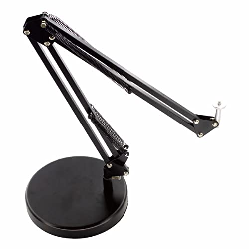 Desk Lamp Base: Round inches Mounting Stand for Desk Lamps,Magnifying Glass with Light,Mic Arm Desk Mount,Swing Arm Desk Lamp,for Home Office,Compatible for lk-1 cl-2 (Black) - color: Black