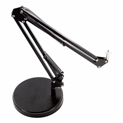 Desk Lamp Base: Round inches Mounting Stand for Desk Lamps,Magnifying Glass with Light,Mic Arm Desk Mount,Swing Arm Desk Lamp,for Home Office,Compatible for lk-1 cl-2 (Black) - color: Black