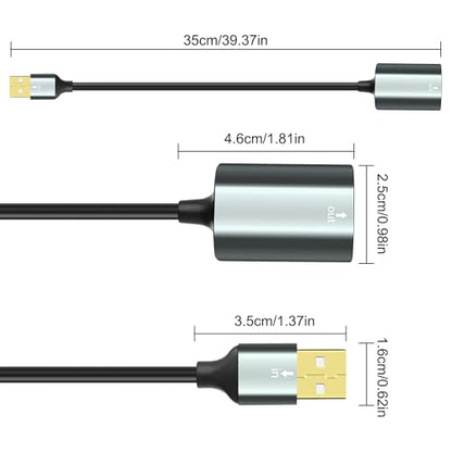MEIRIYFA USB to Toslink Optical Audio Adapter, USB A 2.0 Male to SPDIF Port Digital Fiber Optic Converter Cable for Laptop Computer PC PS5/PS4-0.35M/1.15Ft