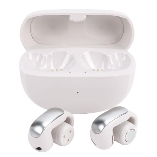 Cryfokt Bluetooth 5.3 Earbuds, Secure Fit Wireless Sports Earbuds IPX5 with Charging Case for Running Sports Meetings (Gray White) - color: Gray White