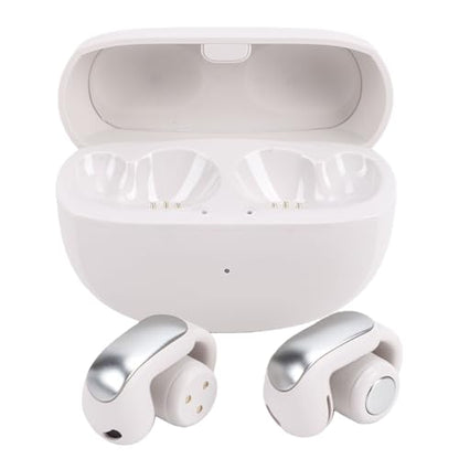 Cryfokt Bluetooth 5.3 Earbuds, Secure Fit Wireless Sports Earbuds IPX5 with Charging Case for Running Sports Meetings (Gray White) - color: Gray White